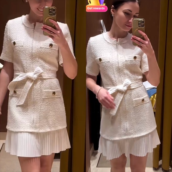 Sandro Joana tweed belted dress - Picture 1 of 5